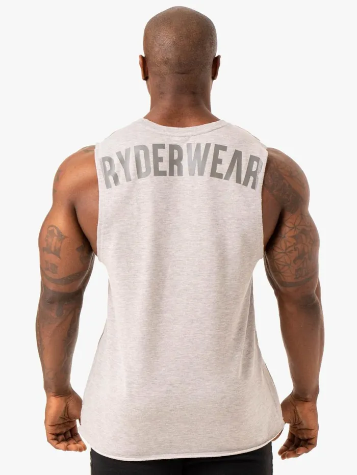 Tanks Mens Ryderwear Force Fleece Tank Grey Marl
