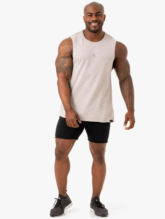 Tanks Mens Ryderwear Force Fleece Tank Grey Marl