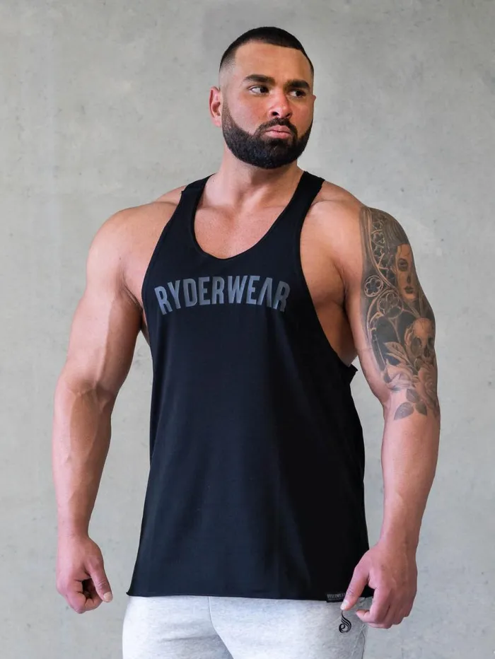 Tanks Mens Ryderwear Force Stringer TBack Black