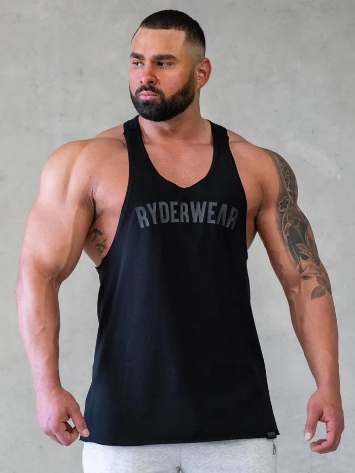 Tanks Mens Ryderwear Force Stringer TBack Black