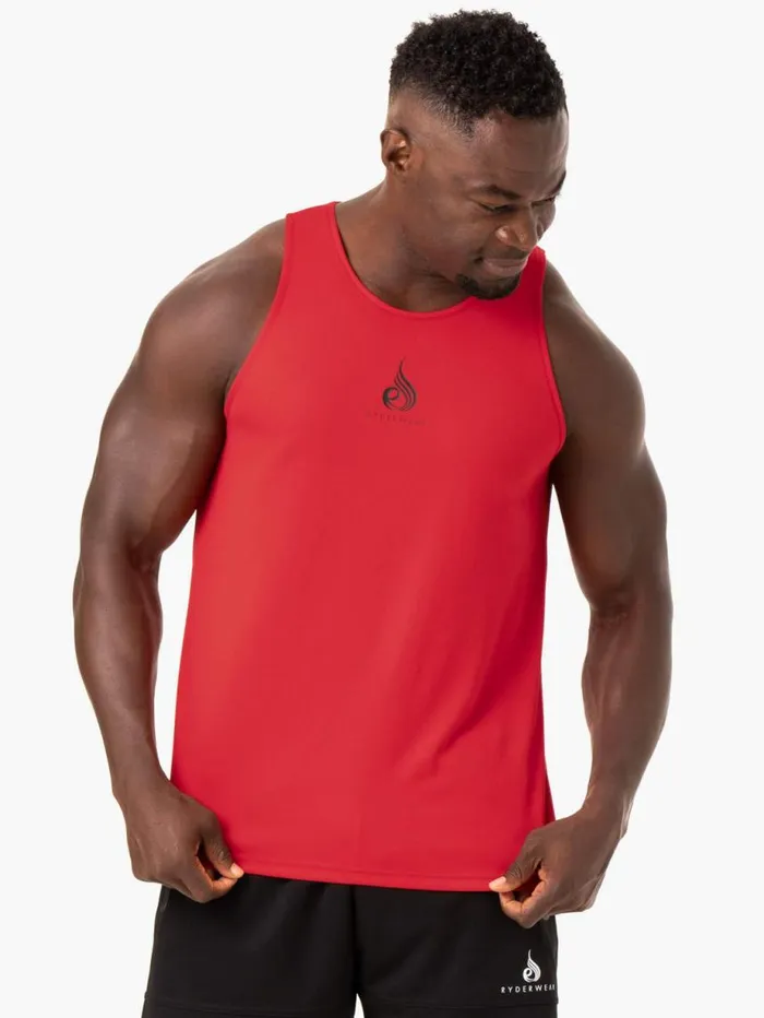 Tanks Mens Ryderwear Heighten Mesh Regular Tank Red