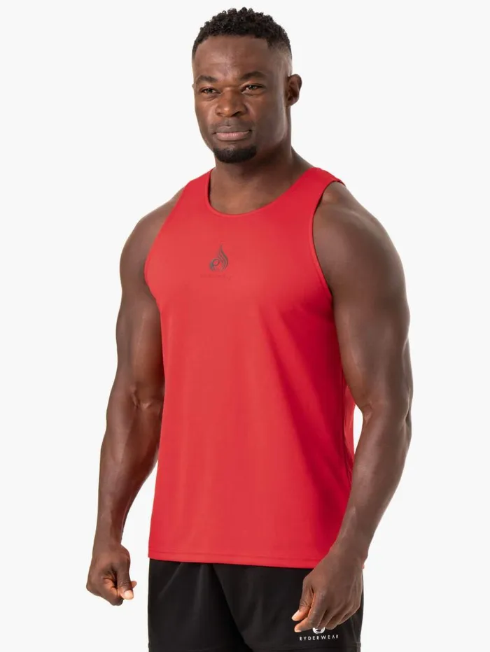 Tanks Mens Ryderwear Heighten Mesh Regular Tank Red