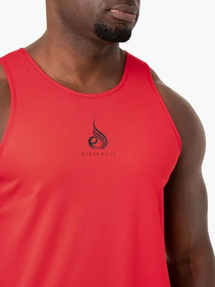 Tanks Mens Ryderwear Heighten Mesh Regular Tank Red