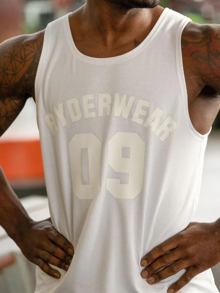 Tanks Mens Ryderwear Heritage Jersey White