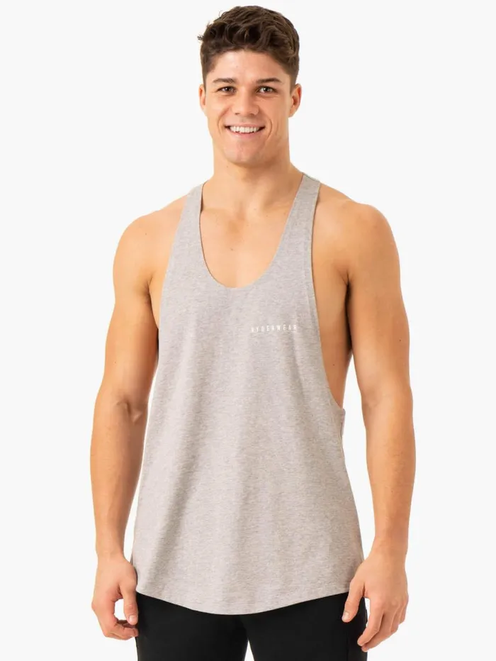 Tanks Mens Ryderwear Pursuit Stringer TBack Light Grey Marl