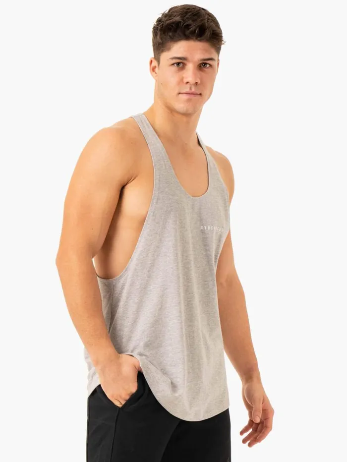 Tanks Mens Ryderwear Pursuit Stringer TBack Light Grey Marl