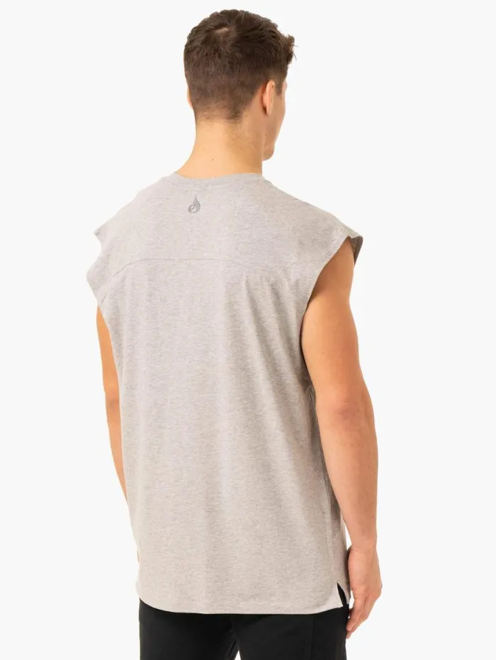 Tanks Mens Ryderwear Pursuit Wide Cut Tank Light Grey Marl