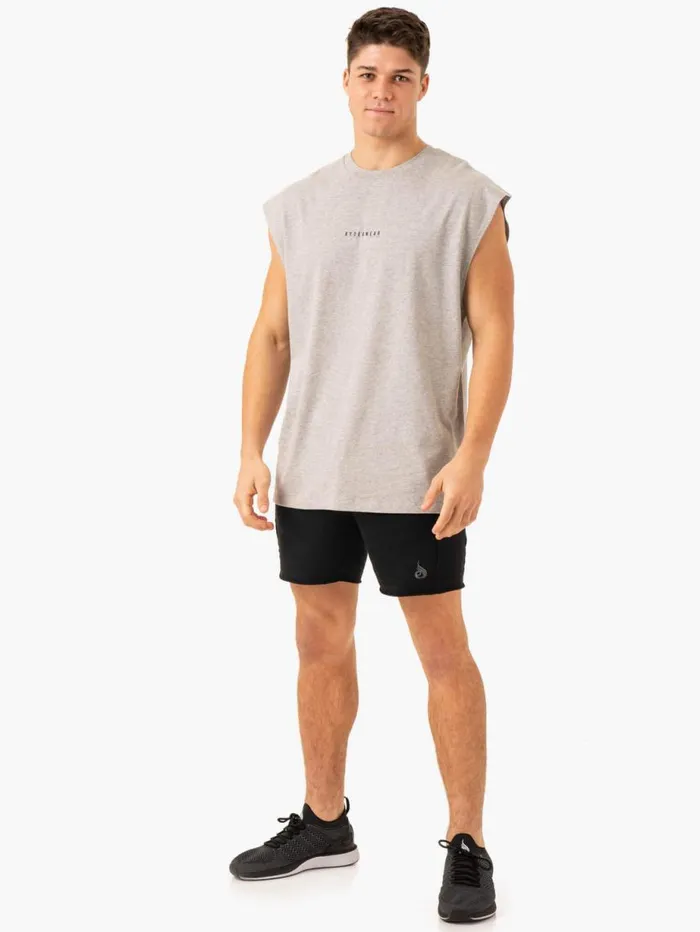 Tanks Mens Ryderwear Pursuit Wide Cut Tank Light Grey Marl