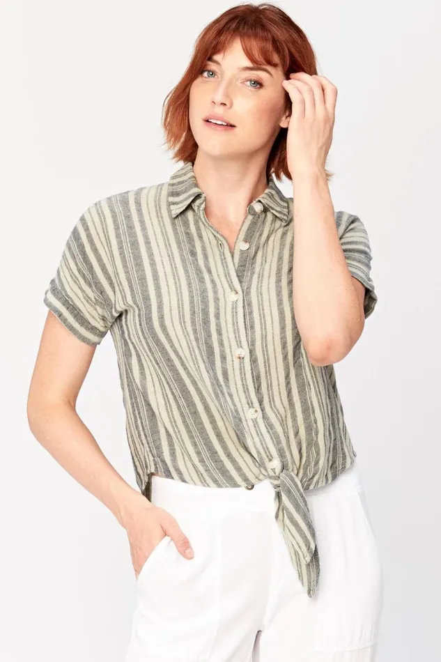 Teagen Tie Top Mira Pigment Clothing XCVI ShirtsBlouses