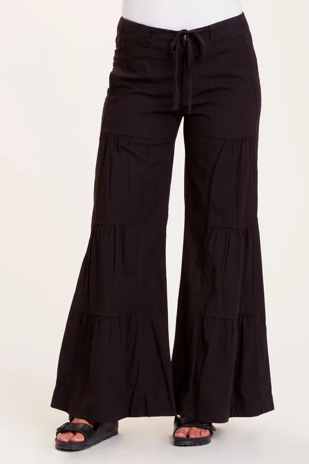 Terraced Wide Leg Pant Black Clothing XCVI Pants