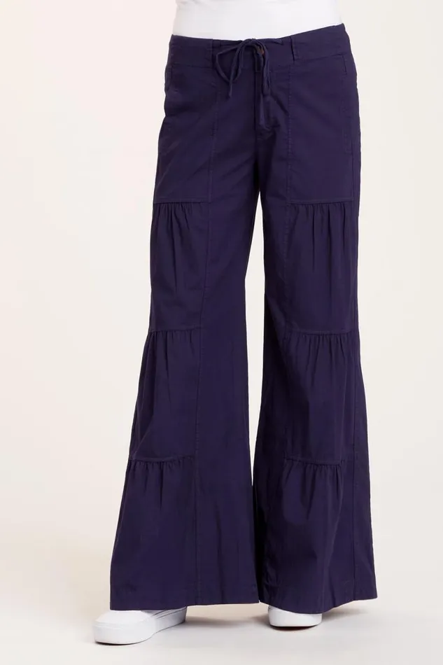 Terraced Wide Leg Pant Navy Clothing XCVI Pants