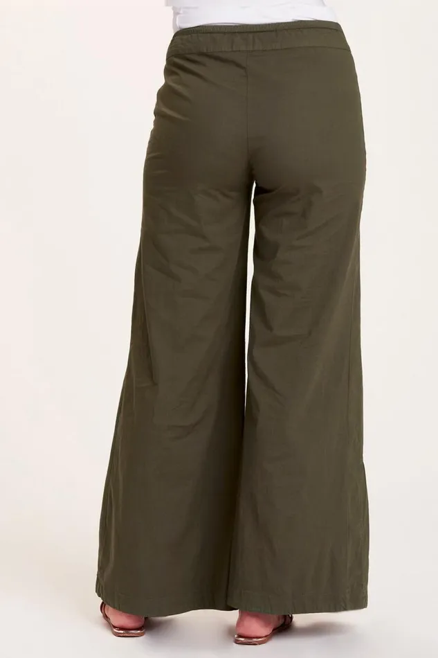 Terraced Wide Leg Pant Olive Clothing XCVI Pants