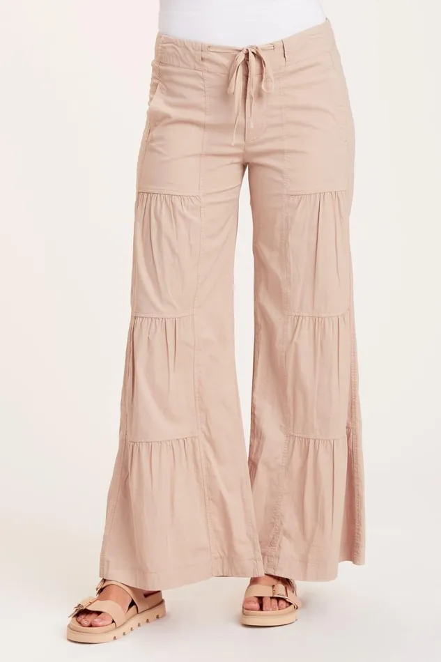 Terraced Wide Leg Pant Sand Clothing XCVI Pants