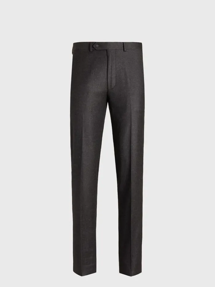 The Cashmere Shop Mens Paul Stuart Wool Flannel Charcoal Trouser Charcoal