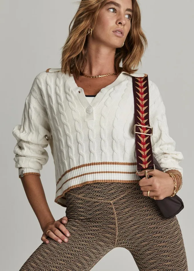 The Upside ATHENA KNIT TOP Creme Shop Shirts and Tanks
