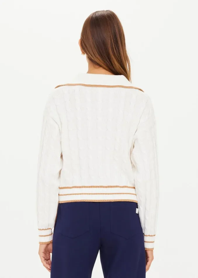 The Upside ATHENA KNIT TOP Creme Shop Shirts and Tanks