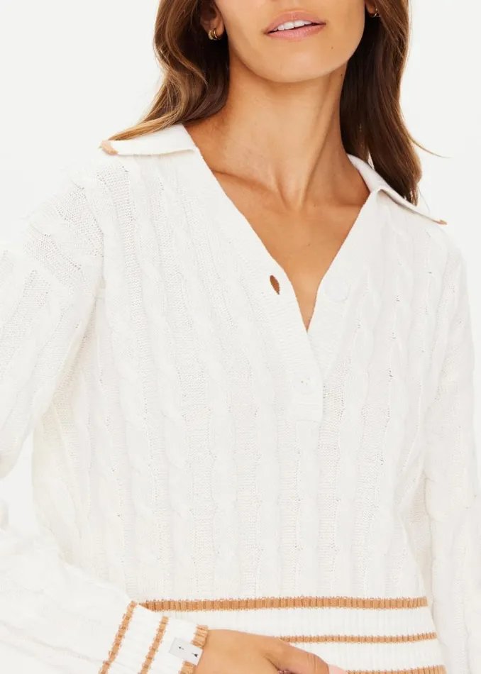The Upside ATHENA KNIT TOP Creme Shop Shirts and Tanks