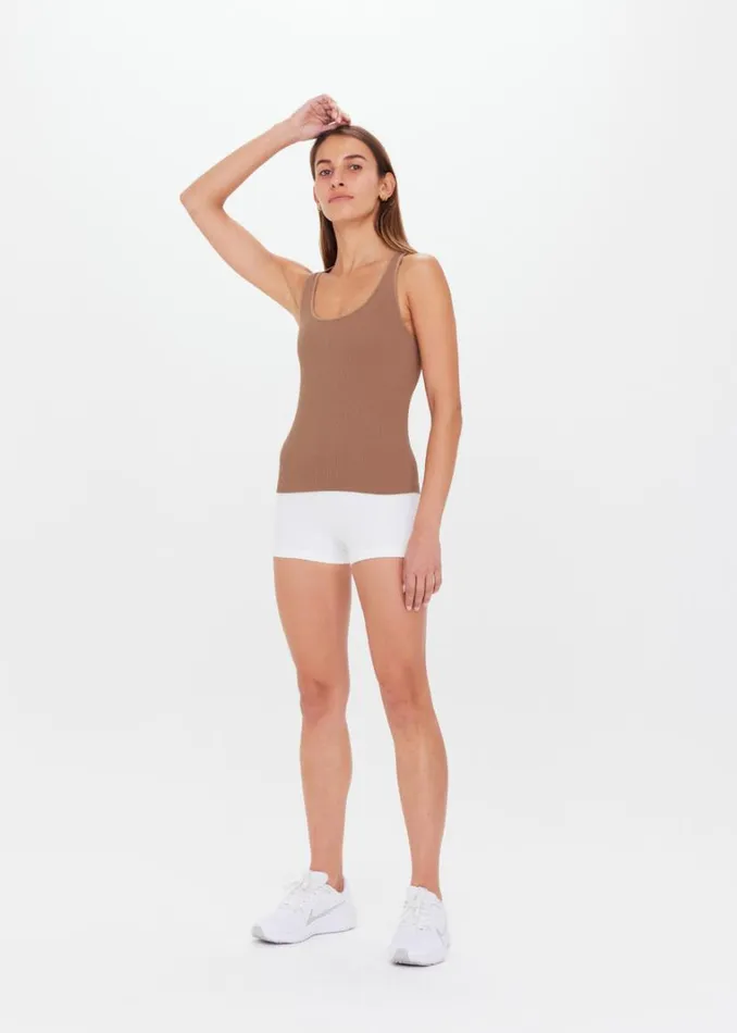 The Upside BALANCE SEAMLESS LENNY TANK Mocha Shop Shirts and Tanks