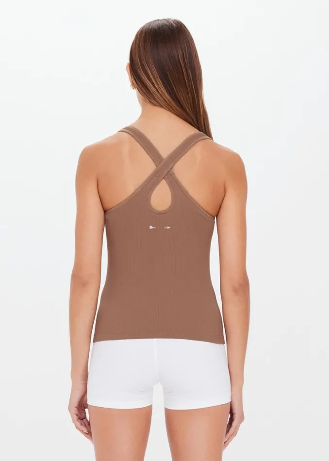 The Upside BALANCE SEAMLESS LENNY TANK Mocha Shop Shirts and Tanks