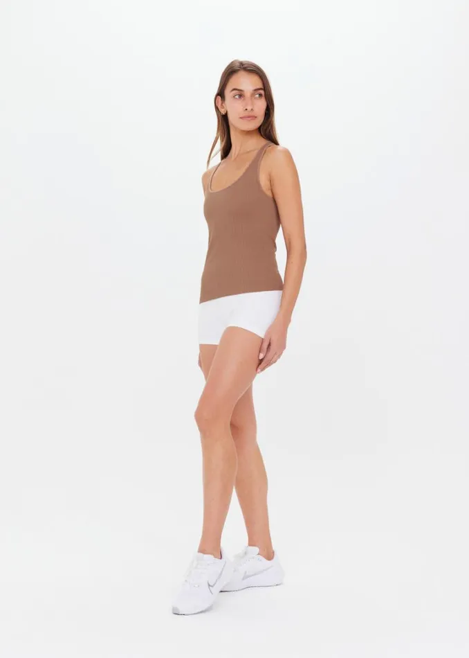 The Upside BALANCE SEAMLESS LENNY TANK Mocha Shop Shirts and Tanks