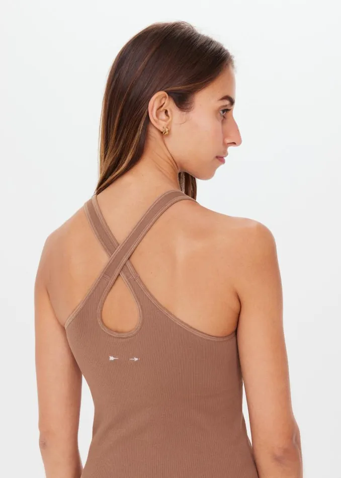 The Upside BALANCE SEAMLESS LENNY TANK Mocha Shop Shirts and Tanks