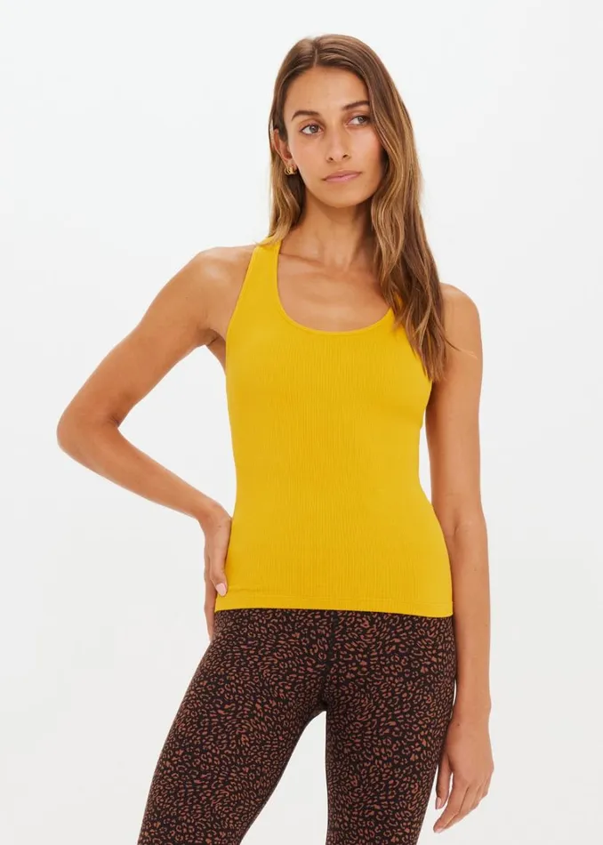The Upside BALANCE SEAMLESS MAE TANK Golden Shop Shirts and Tanks