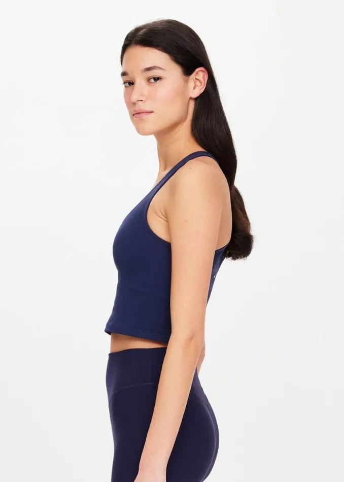 The Upside BALANCE SEAMLESS MOLLY CROP Navy Shop Sports Bras The Upside BALANCE SEAMLESS MOLLY CROP Navy Shop Sports Bras