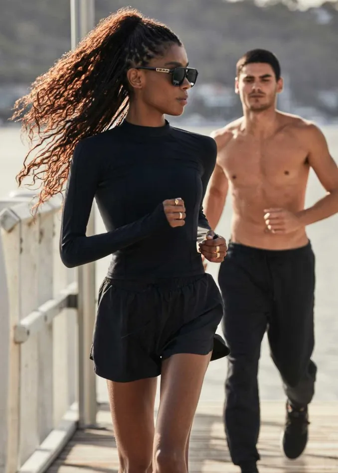 The Upside BILLIE RUN SHORT Black Shop Shorts