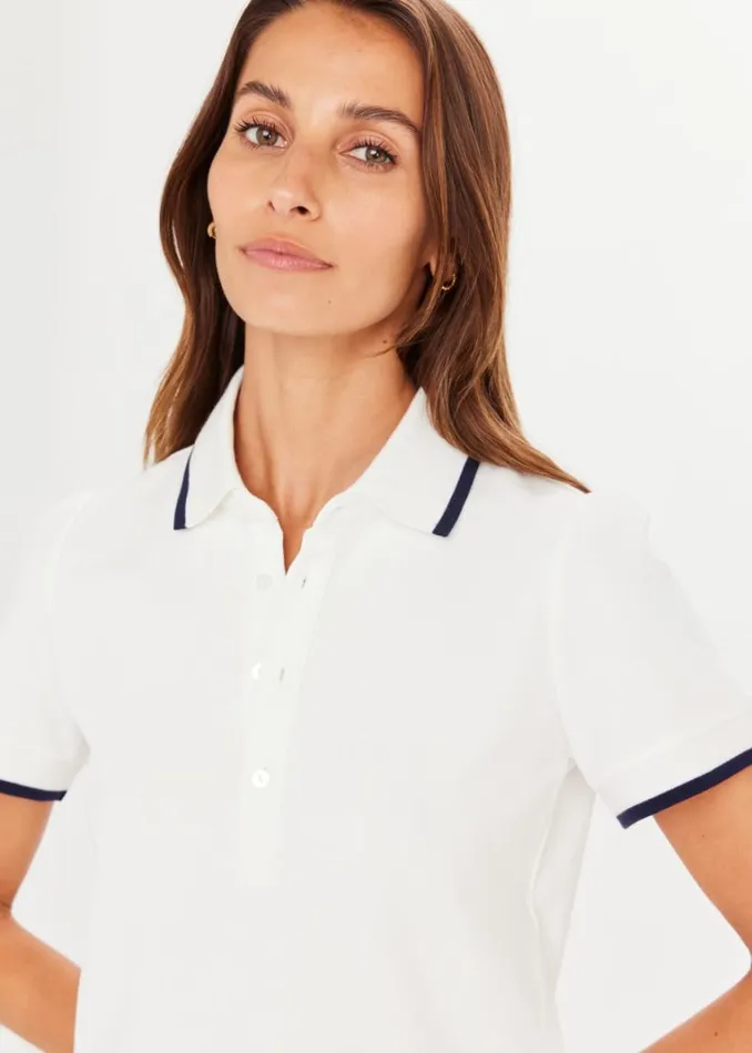 The Upside BOUNCE BIRDIE CROP POLO White Shop Shirts and Tanks The Upside BOUNCE BIRDIE CROP POLO White Shop Shirts and Tanks