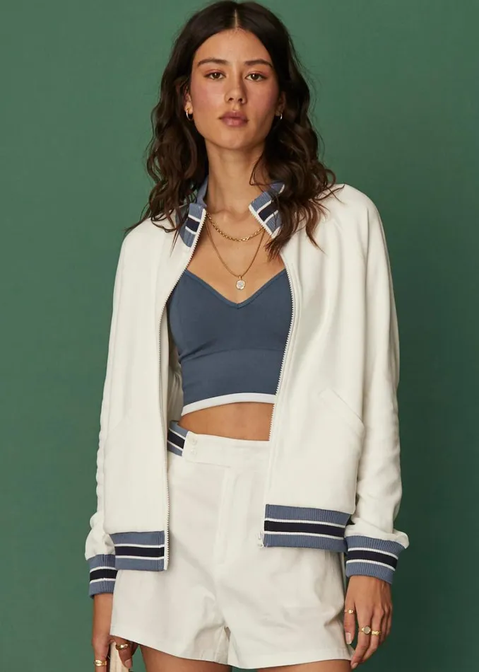 The Upside BOUNCE QUINN JACKET White Shop Jackets and Coats