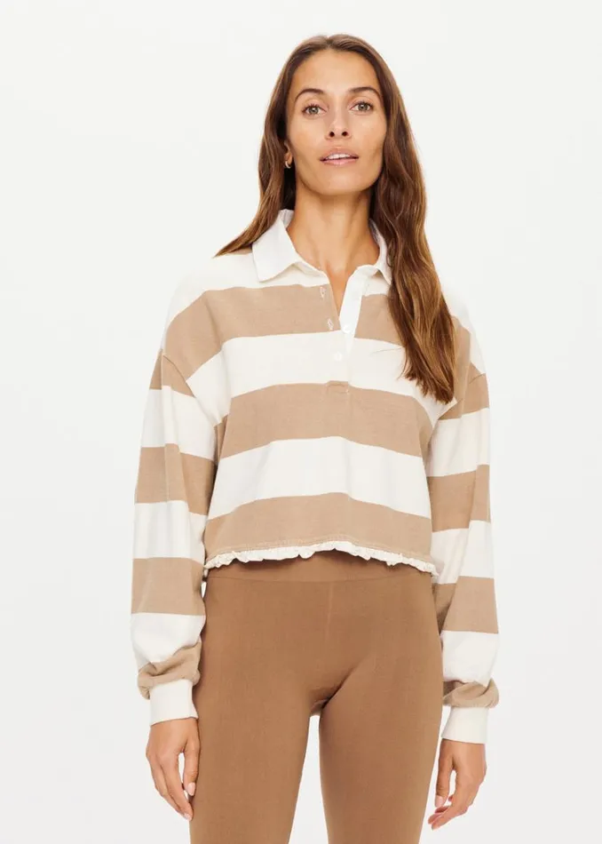 The Upside DUKE CROP POLO Stripe Shop Shirts and Tanks The Upside DUKE CROP POLO Stripe Shop Shirts and Tanks