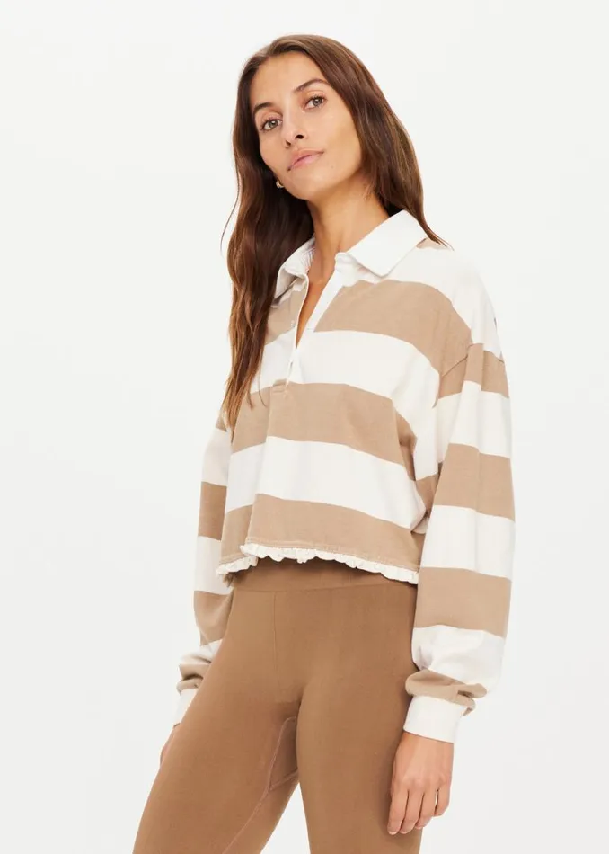 The Upside DUKE CROP POLO Stripe Shop Shirts and Tanks The Upside DUKE CROP POLO Stripe Shop Shirts and Tanks