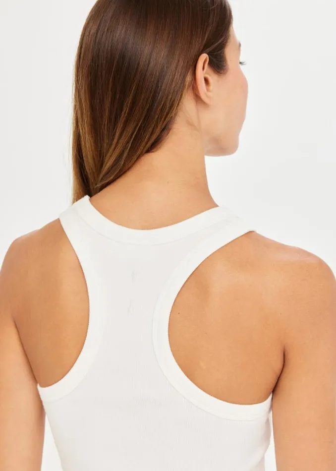 The Upside FRANKIE RIB TANK White Shop Shirts and Tanks