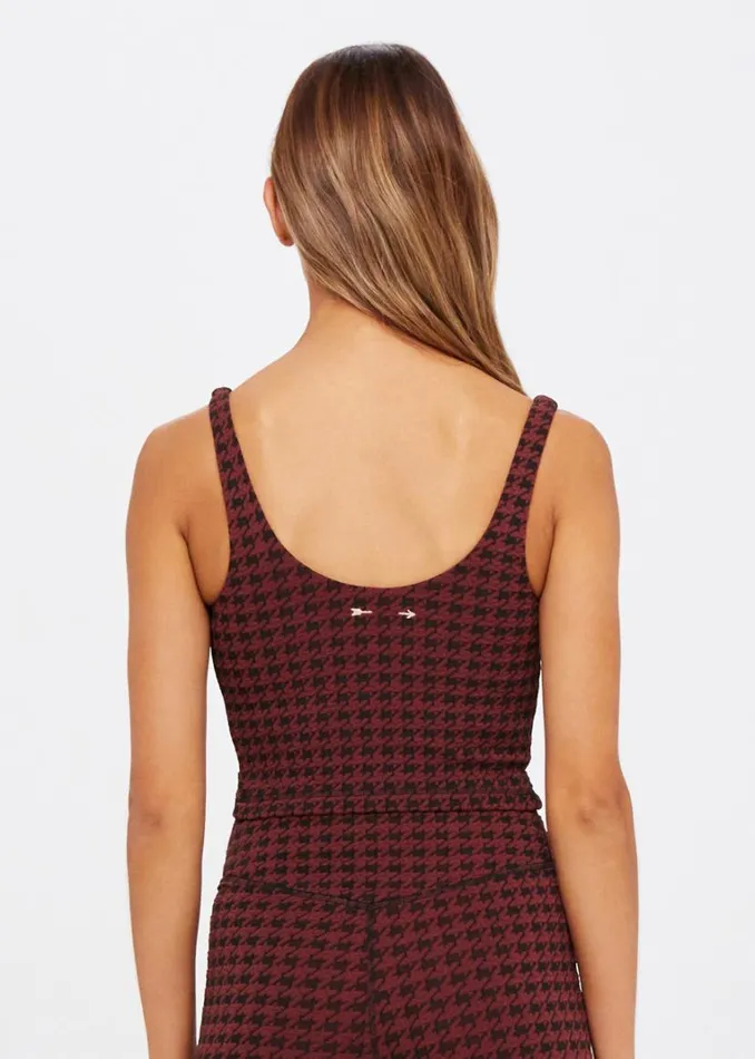 The Upside HOUNDSTOOTH TESS CROP Chocolate Shop Sports Bras The Upside HOUNDSTOOTH TESS CROP Chocolate Shop Sports Bras