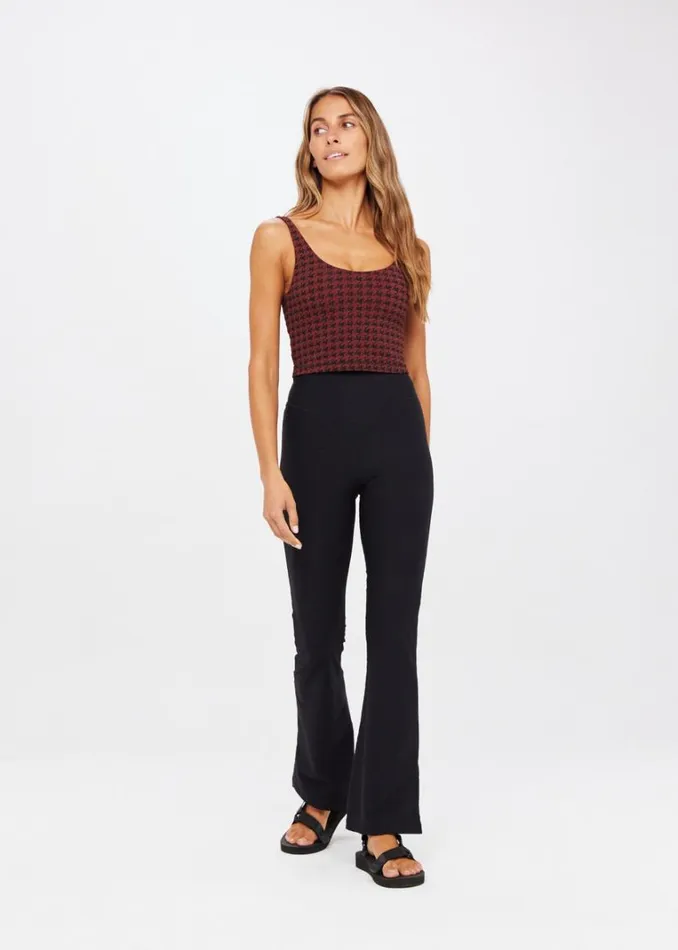 The Upside HOUNDSTOOTH TESS CROP Chocolate Shop Sports Bras The Upside HOUNDSTOOTH TESS CROP Chocolate Shop Sports Bras