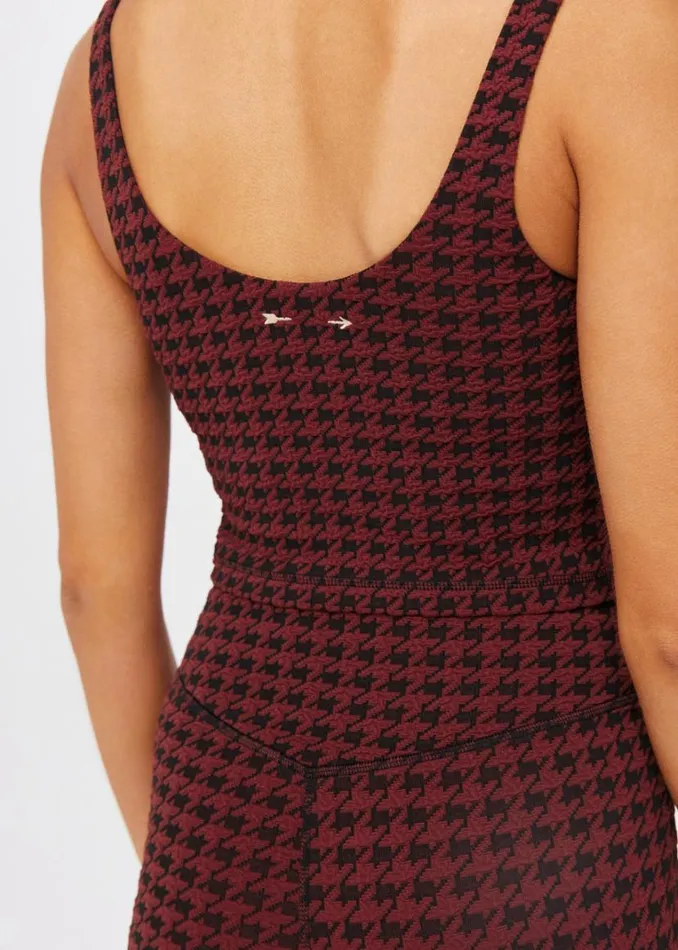 The Upside HOUNDSTOOTH TESS CROP Chocolate Shop Sports Bras The Upside HOUNDSTOOTH TESS CROP Chocolate Shop Sports Bras