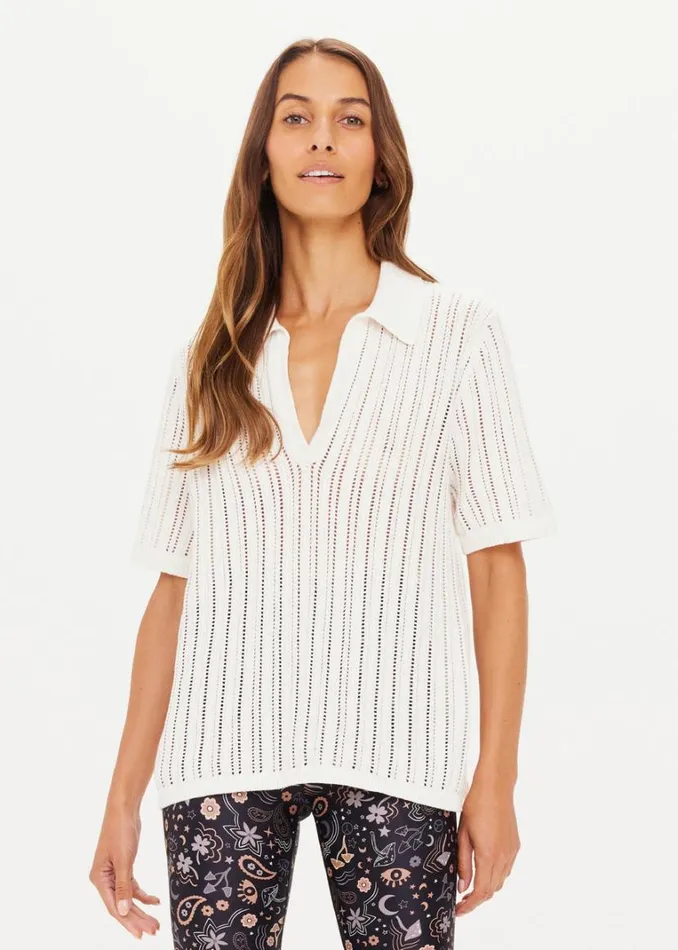 The Upside KITT KNIT POLO Creme Shop Shirts and Tanks The Upside KITT KNIT POLO Creme Shop Shirts and Tanks