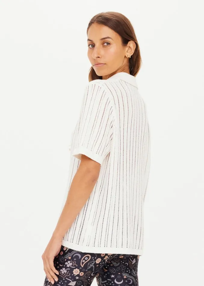 The Upside KITT KNIT POLO Creme Shop Shirts and Tanks The Upside KITT KNIT POLO Creme Shop Shirts and Tanks