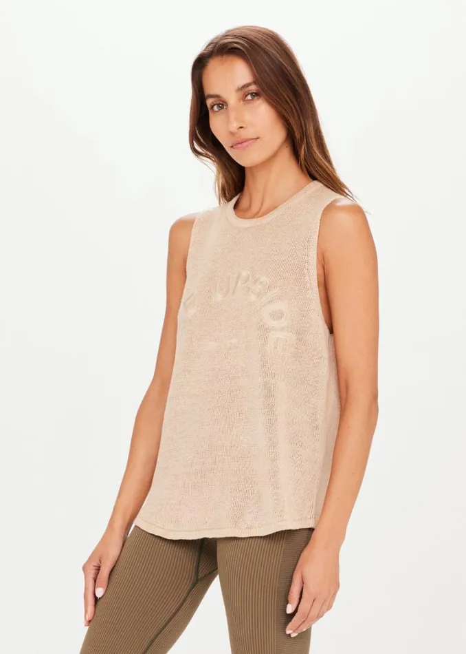 The Upside KNITTED MUSCLE TANK Pebble Shop Shirts and Tanks The Upside KNITTED MUSCLE TANK Pebble Shop Shirts and Tanks