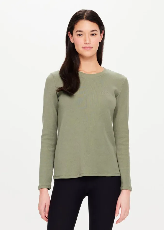 The Upside MILA LONG SLEEVE Olive Shop Shirts and Tanks