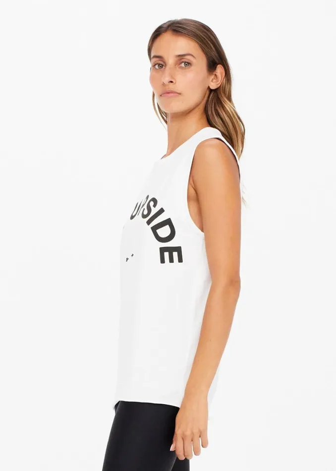 The Upside MUSCLE TANK White Shop Shirts and Tanks