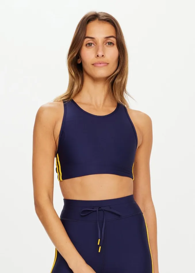 The Upside OXFORD NORA BRA Navy Shop Sports Bras