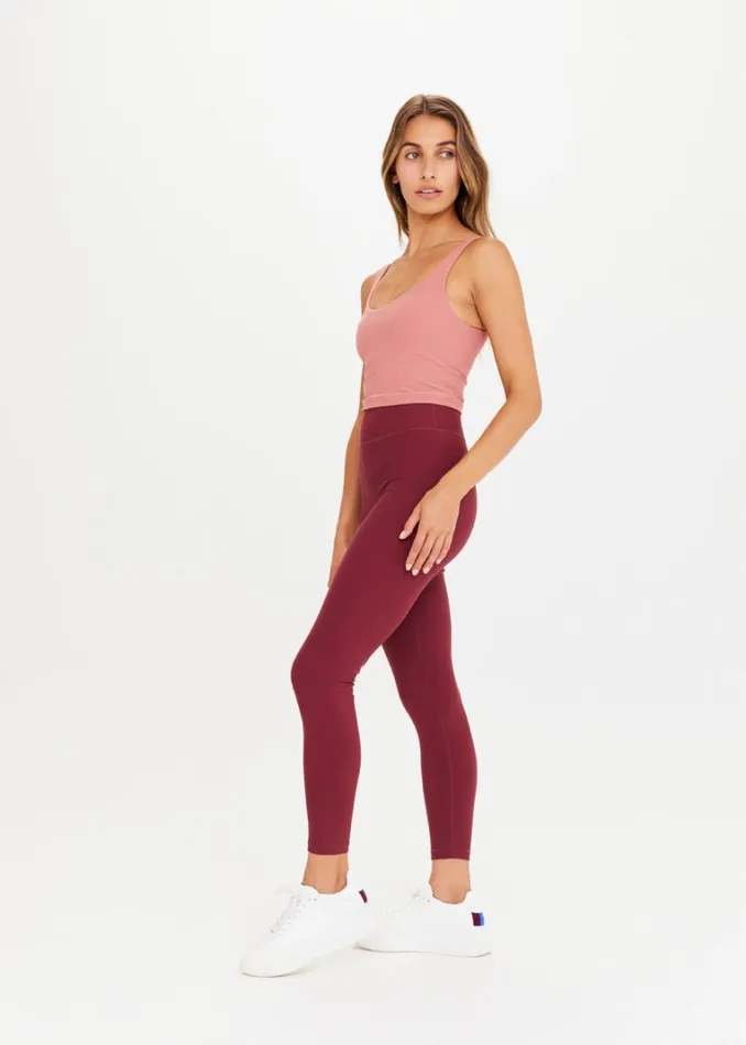 The Upside PEACHED 25IN MIDI PANT Burgundy Shop Leggings The Upside PEACHED 25IN MIDI PANT Burgundy Shop Leggings