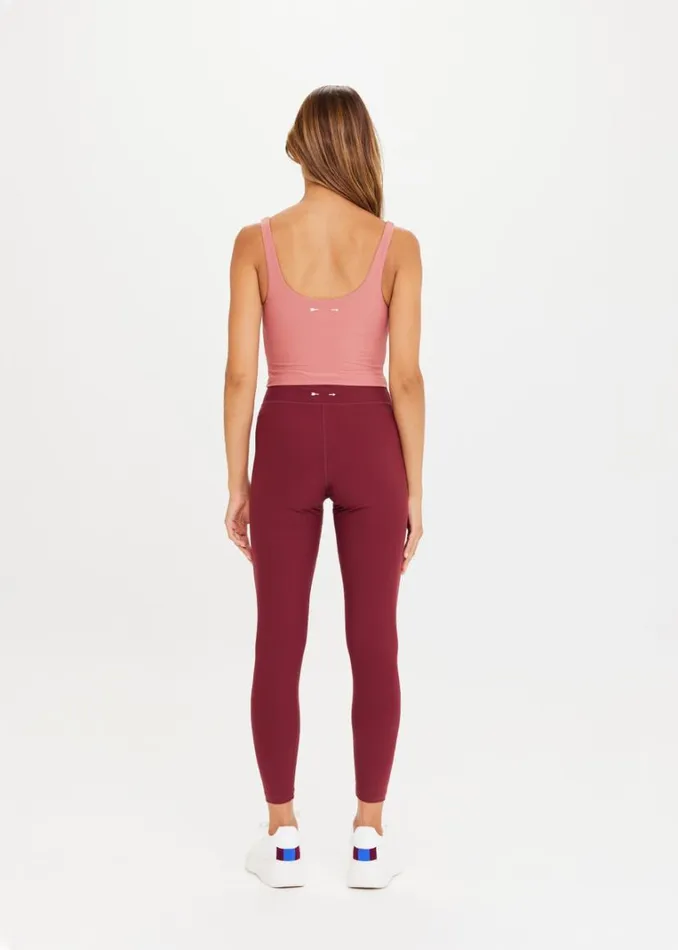 The Upside PEACHED 25IN MIDI PANT Burgundy Shop Leggings The Upside PEACHED 25IN MIDI PANT Burgundy Shop Leggings