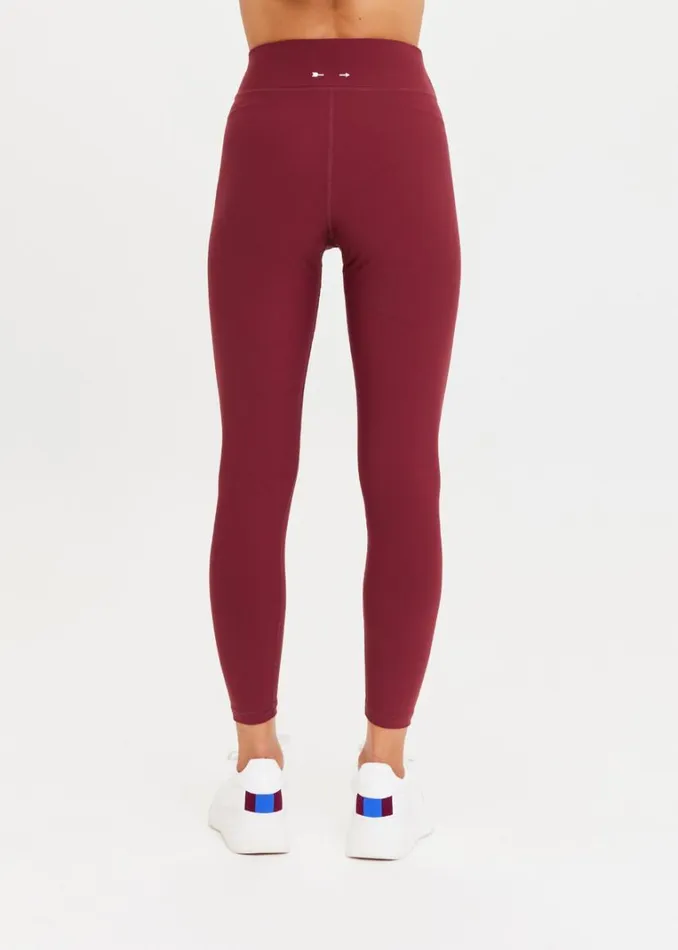 The Upside PEACHED 25IN MIDI PANT Burgundy Shop Leggings The Upside PEACHED 25IN MIDI PANT Burgundy Shop Leggings