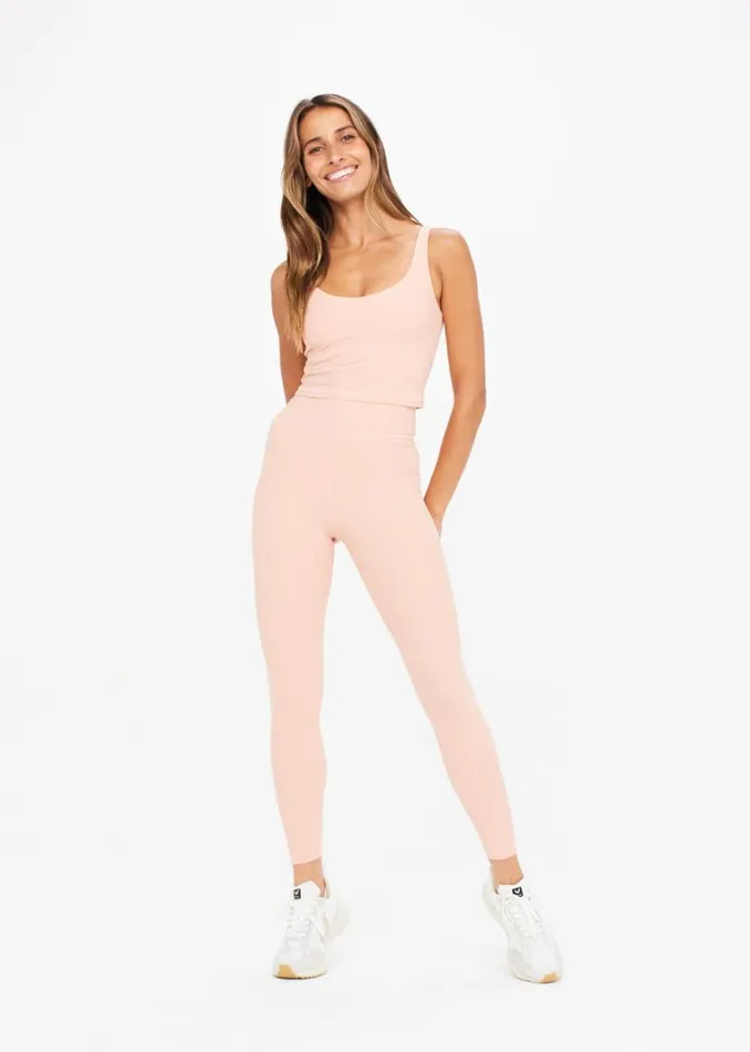 The Upside PEACHED 25IN MIDI PANT Rose Shop Leggings
