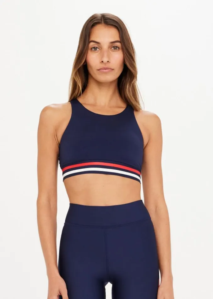 The Upside PLAYBACK RACQUEL BRA Navy Shop Sports Bras