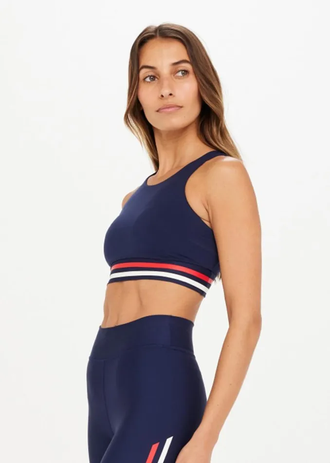 The Upside PLAYBACK RACQUEL BRA Navy Shop Sports Bras The Upside PLAYBACK RACQUEL BRA Navy Shop Sports Bras