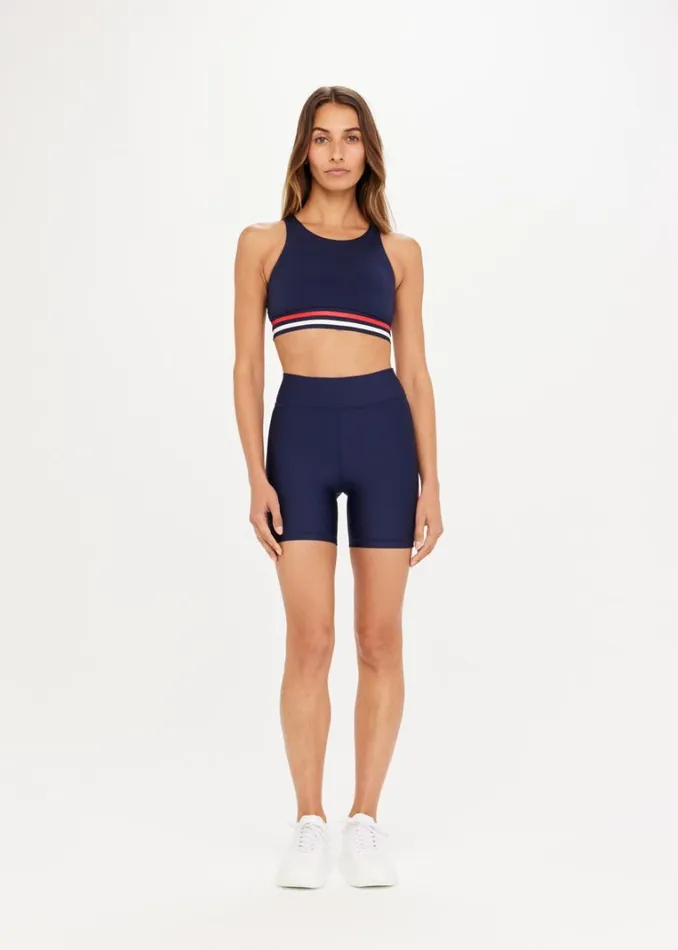 The Upside PLAYBACK RACQUEL BRA Navy Shop Sports Bras The Upside PLAYBACK RACQUEL BRA Navy Shop Sports Bras