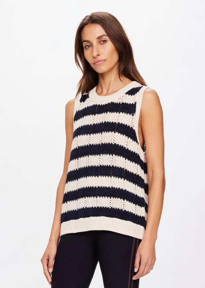 The Upside QUEENS NELSON KNIT VEST Stripe Shop Shirts and Tanks